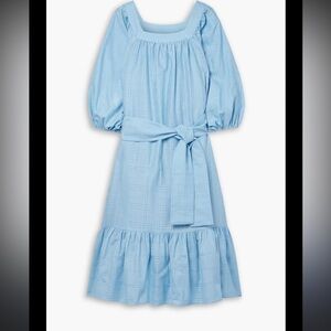 LISA MARIE FERNANDEZ Laure linen-blend jacquard midi dress L